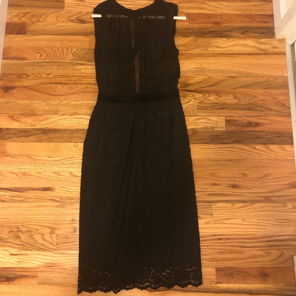 D&G black half lace midi dress